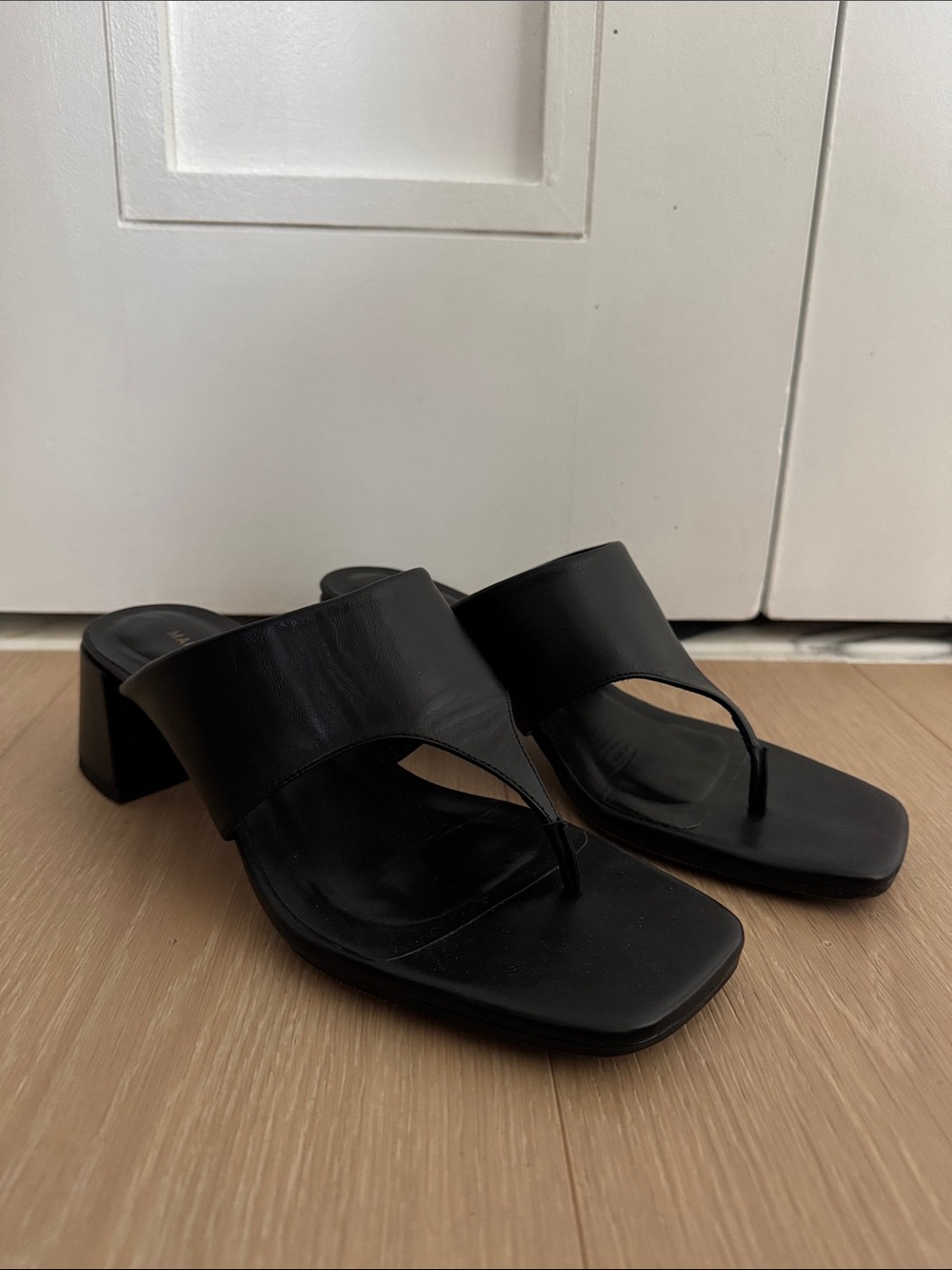 Margaux Deia 50 Heeled Black Leather Sandals - Women